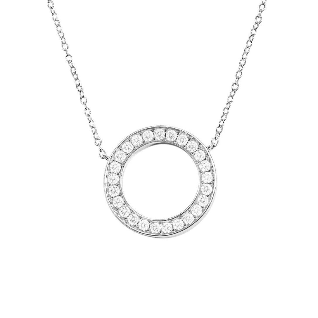 Image of Eternal Circle Necklace/18K White Gold & Premium Cubic Zirconia
