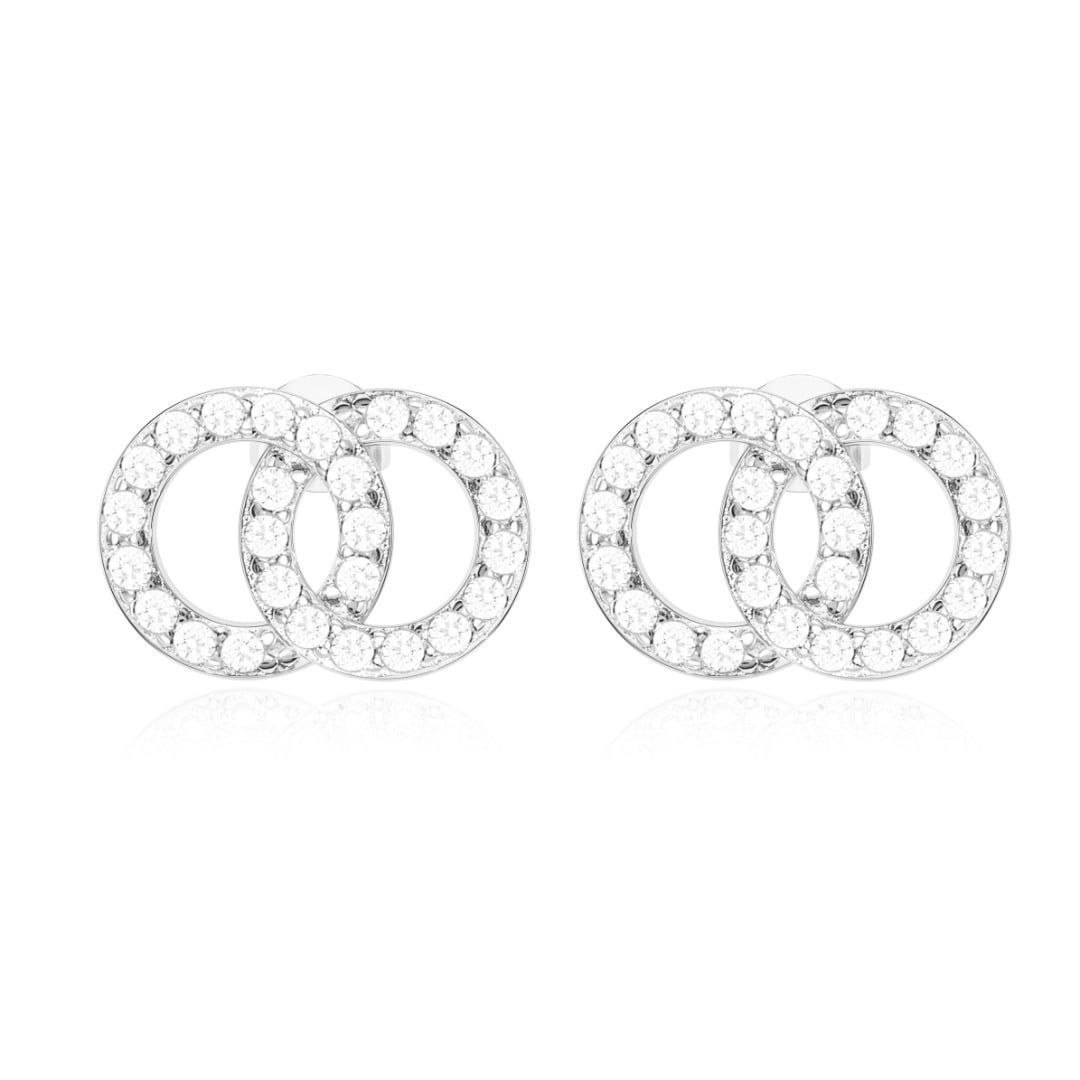 Forever Earrings/18K White Gold & Cubic Zirconia