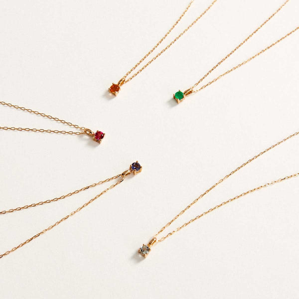 14k gold necklace with birthstone pendant