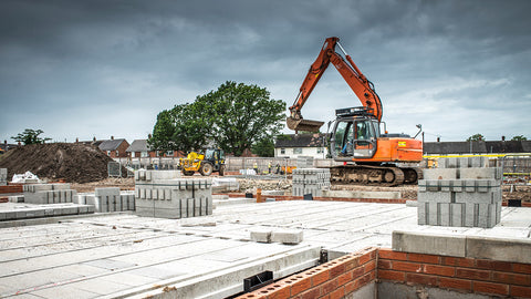 Baustelle auf der Urban Mining betrieben wird