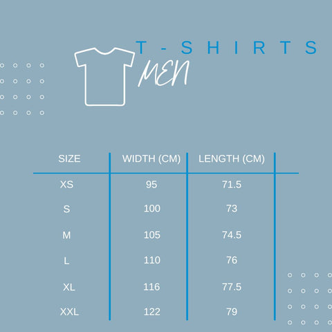 AO Size Guide for Men's T-Shirts