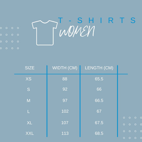 Size Guide for Women's T-Shirts