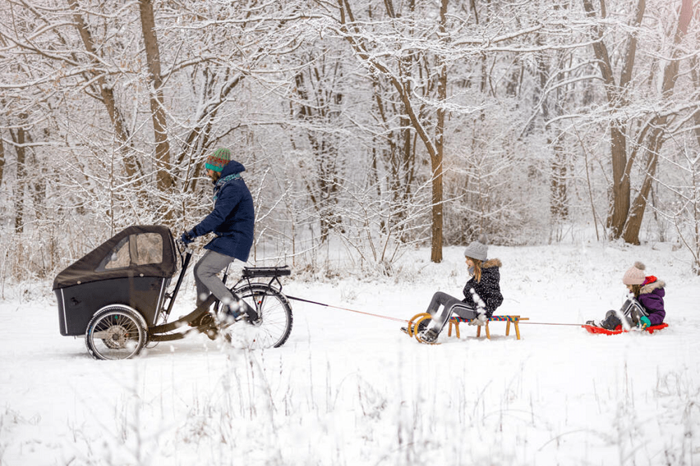 Cargo biking in cold weather