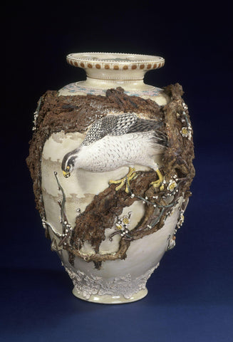 Interesting High Relief Vase, by Makuzu Kozan