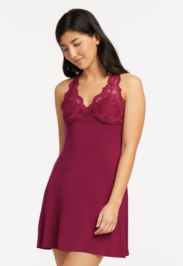 Wacoal Embrace Lace Chemise: Black - Chantilly Online