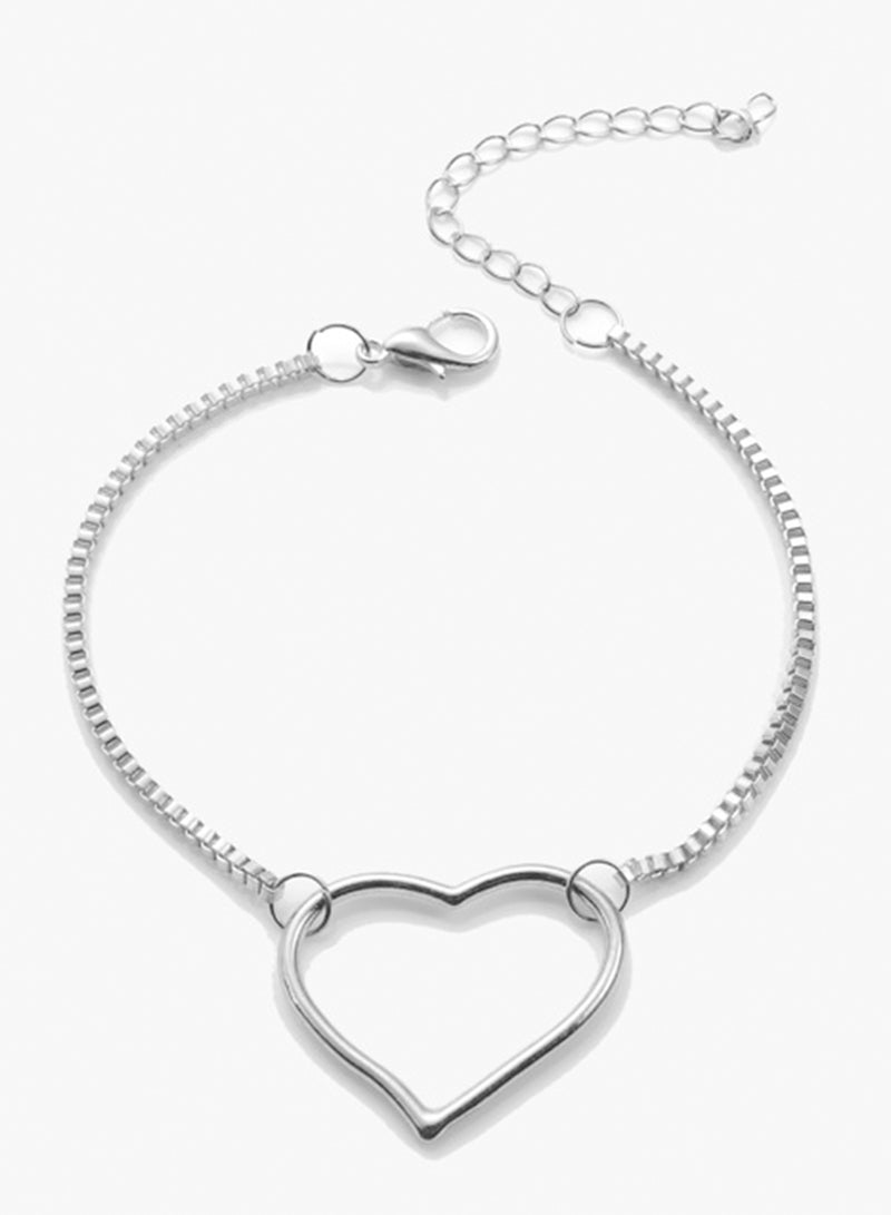 Silver Women's Bracelets Heart-shaped Alloy Fashion Bracelet LC011372-13