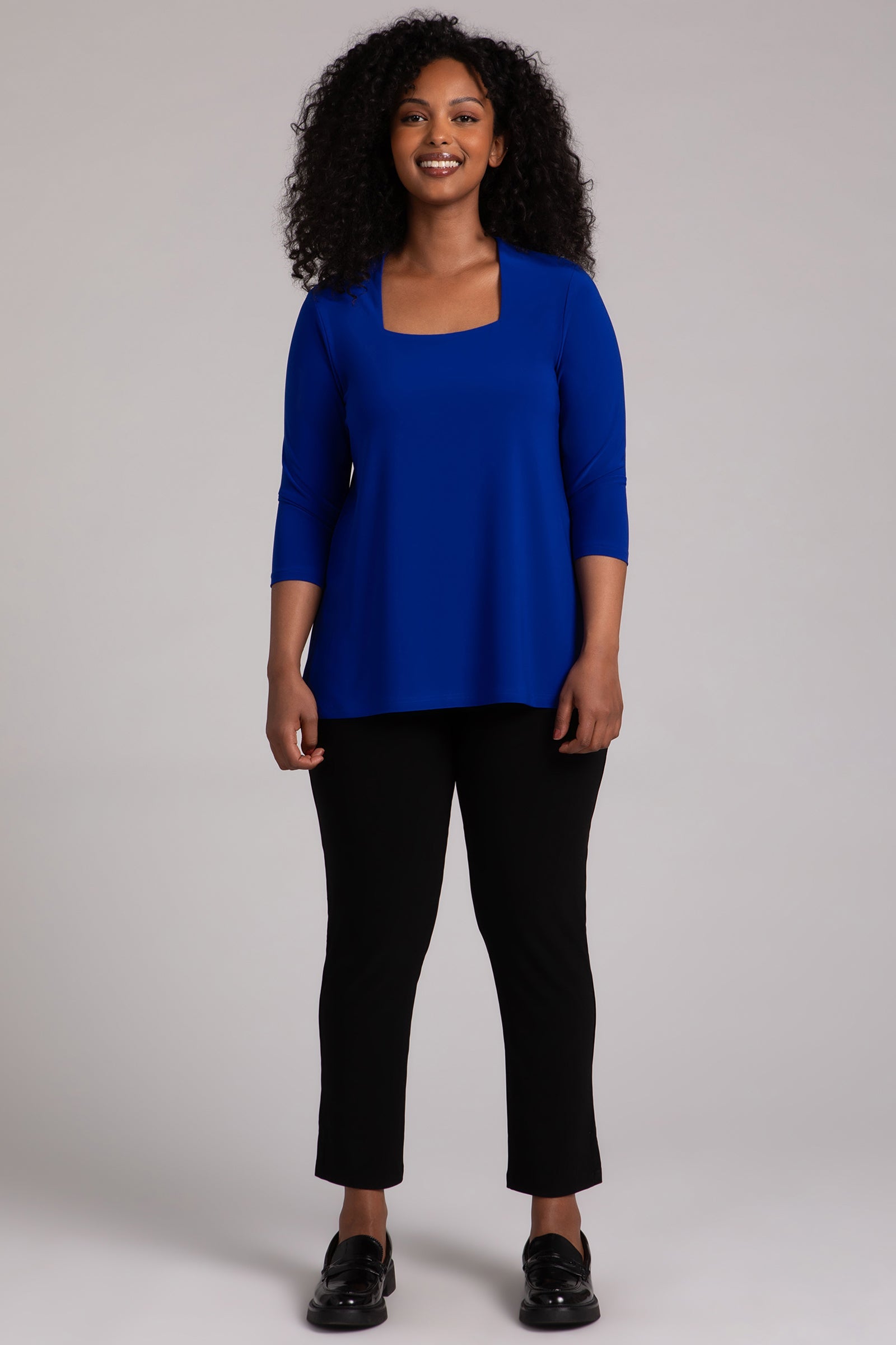 Square Neck Top | Lapis