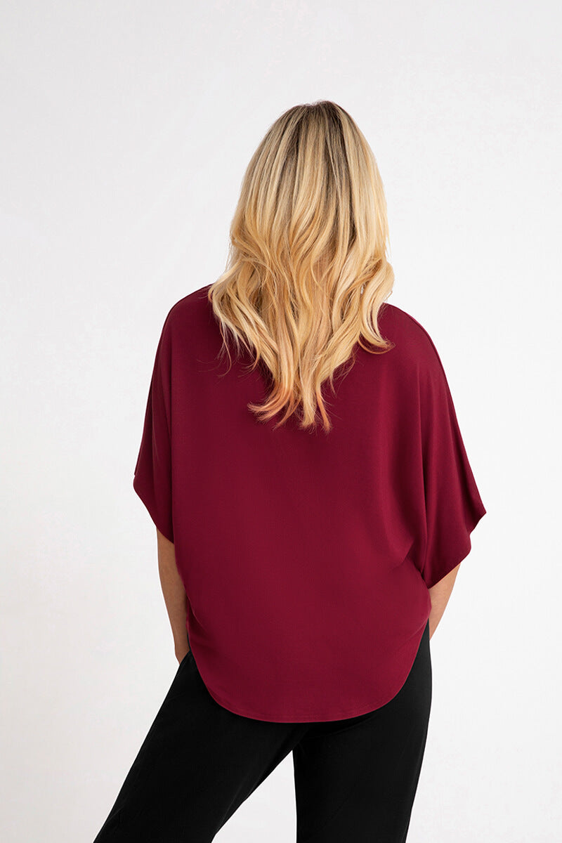 Bamboo V-Neck Dolman Top | Mulberry