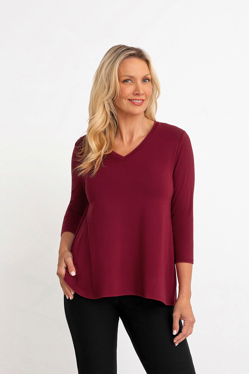 Bamboo V-Neck Trapeze T | Mulberry