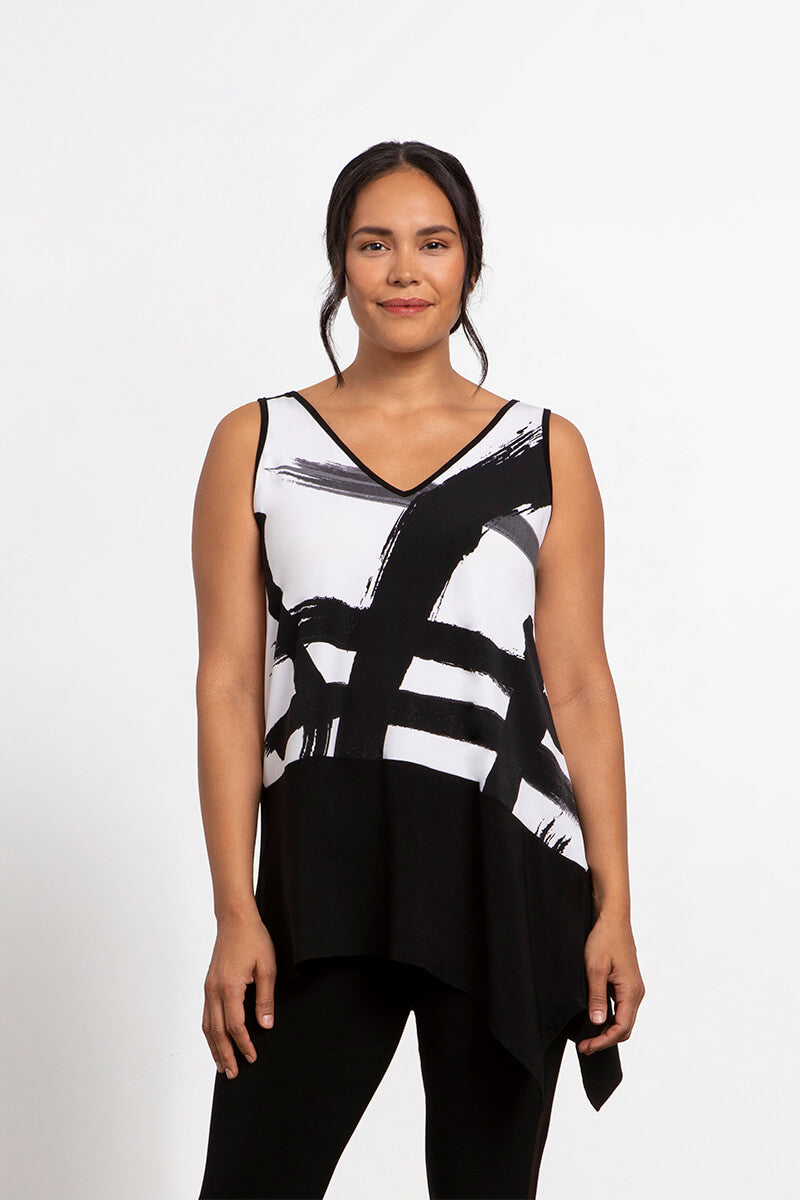 Reversible Angle Tank Tunic | Abstract