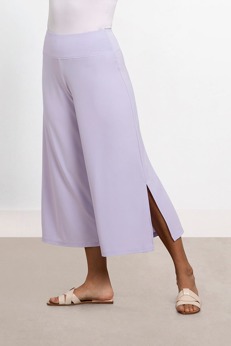 Side Slit Wide Capri | Lavender