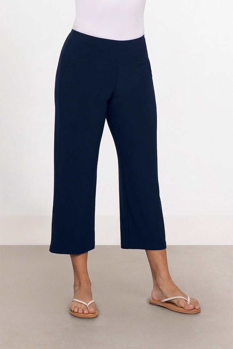 Straight Leg Crop Pant | Navy