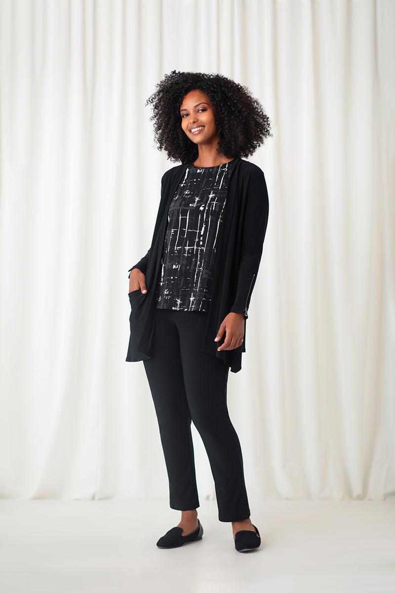 Zest Zip Back Cardigan | Black