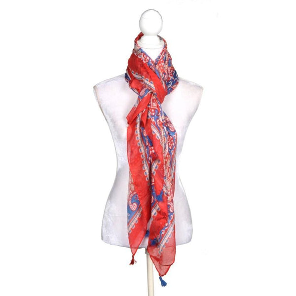 Red And Blue Paisley Scarf - Sheridan Nurseries Online