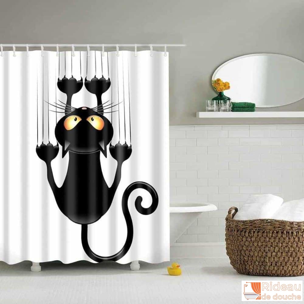 Rideau De Douche Chat Noir