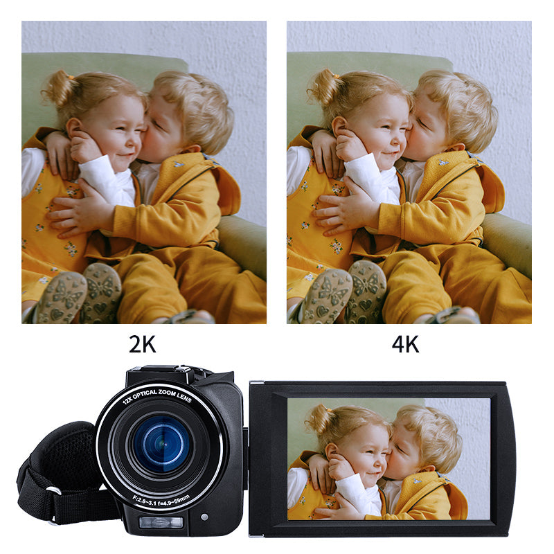 ORDRO Camcorder 4K 3.5 Inch IPS Touch ScreenVideo Cameras AX60 With Pause Function & 12X Optical Zoom Cameras