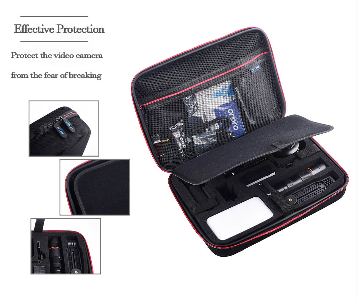 ORDRO  Camcorder Storage Box & Carrying Case of Video Camera Accessories