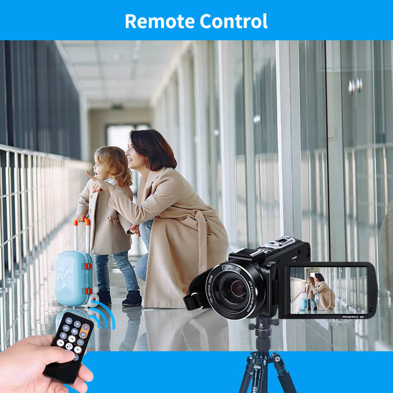 The AC7 4K Camcorder has two control functions, the first is WiFi control and the second is remote control