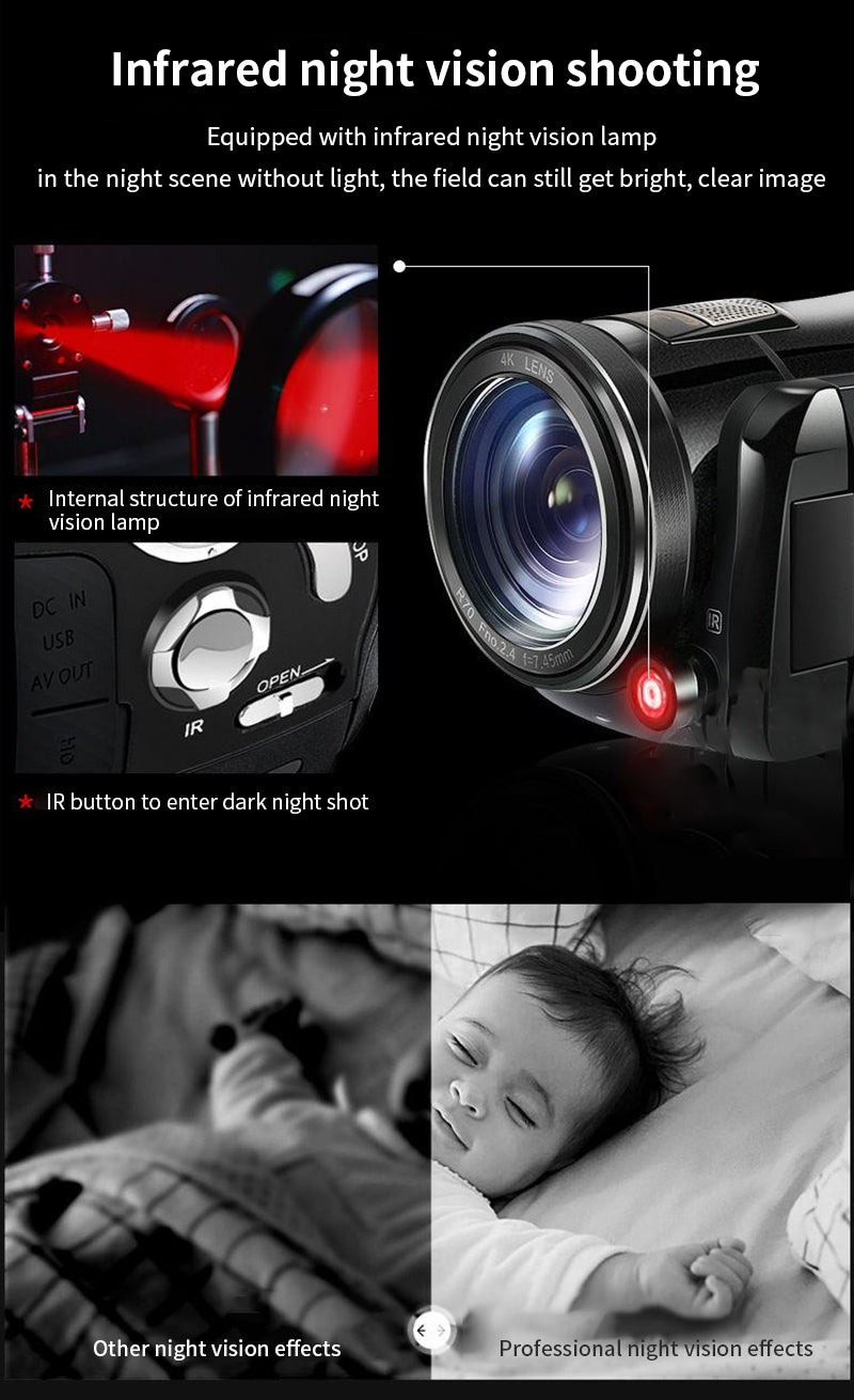 Infrared night vision video camera opens IR light for an outdoor night shot record videos at night. The images are black and white in colour, give you a different view feeling.