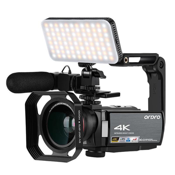 Caméra vidéo professionnelle avec vision nocturne IR, enregistreur  numérique, caméscope 4K, Vlog Filmadora pour la prise de vue de blogueurs  prometteurs, Ordro AC3