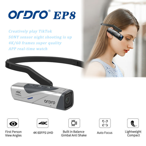 ORDRO POV Camcorder EP8、 EP7 、EP6 Headband | Use the hands of 