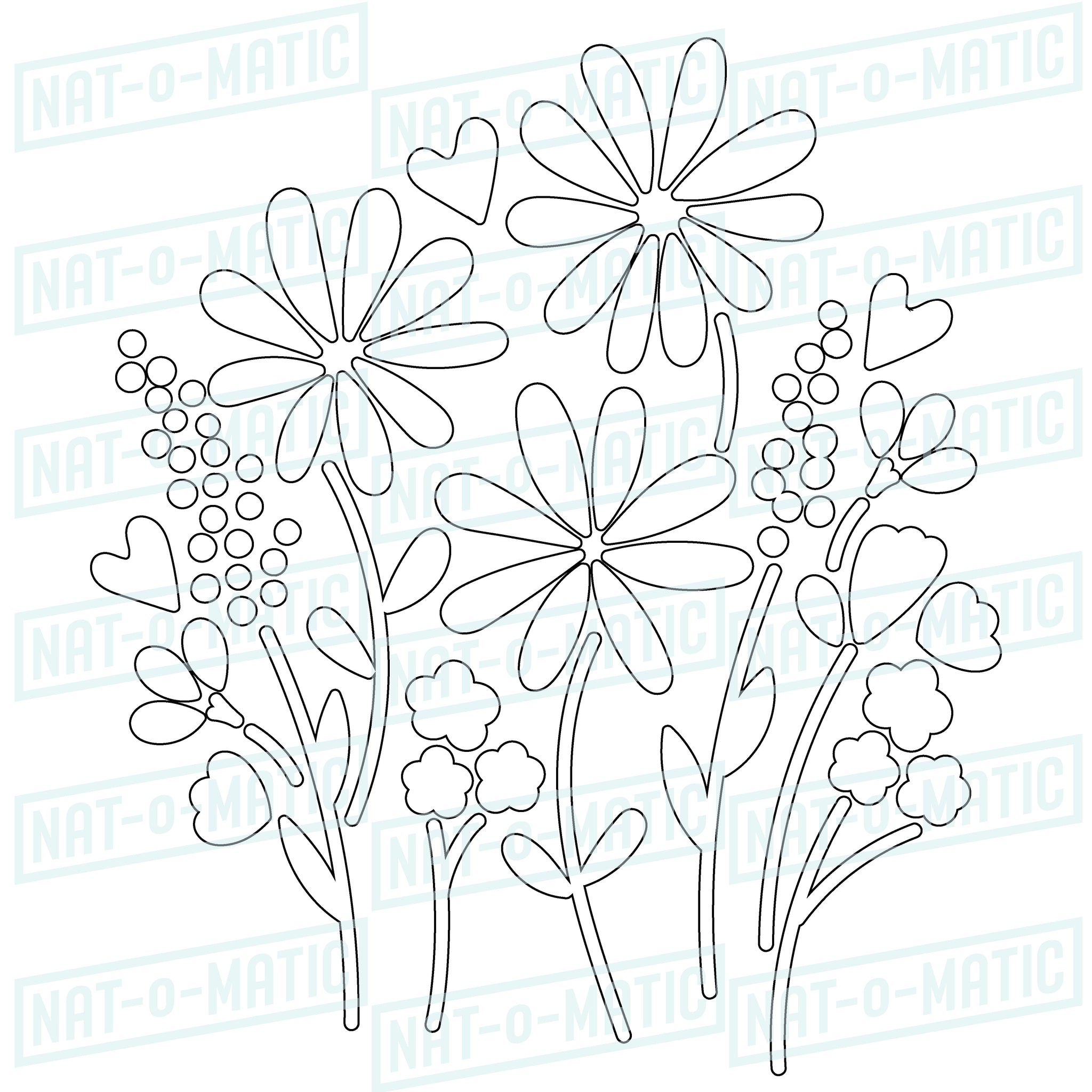 Flower Doodle Bouquet Icons SVG Instant Download – Nat-o-Matic