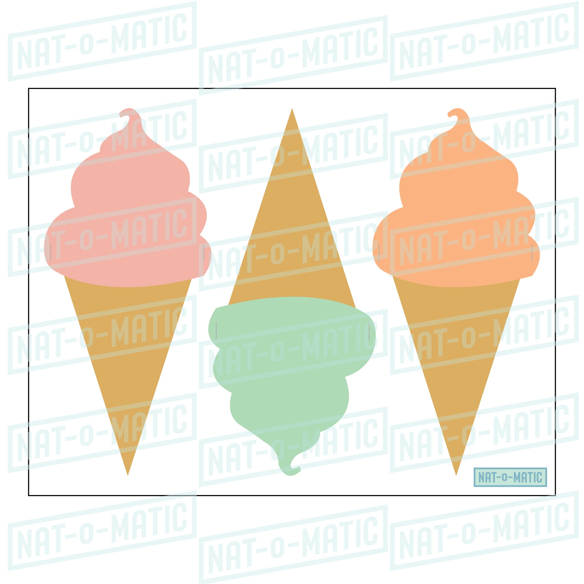 ice cream cone banner printable instant download nat o matic