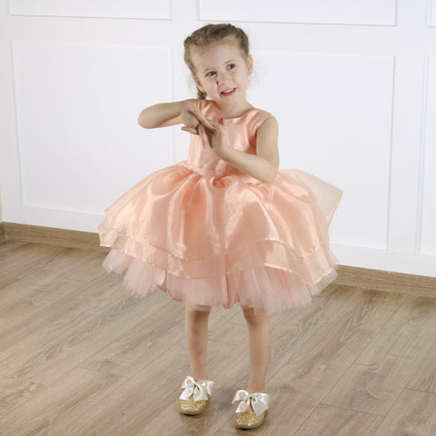 birthday party dress for girl peach color 