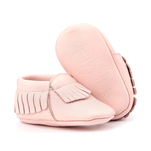 pink baby moccasins