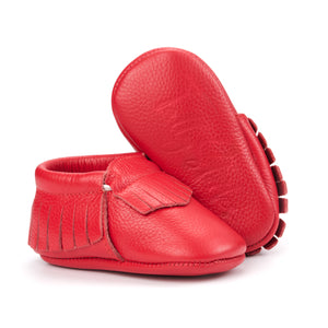 red baby moccasins