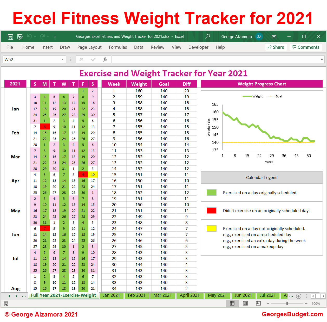 his her weight tracker template