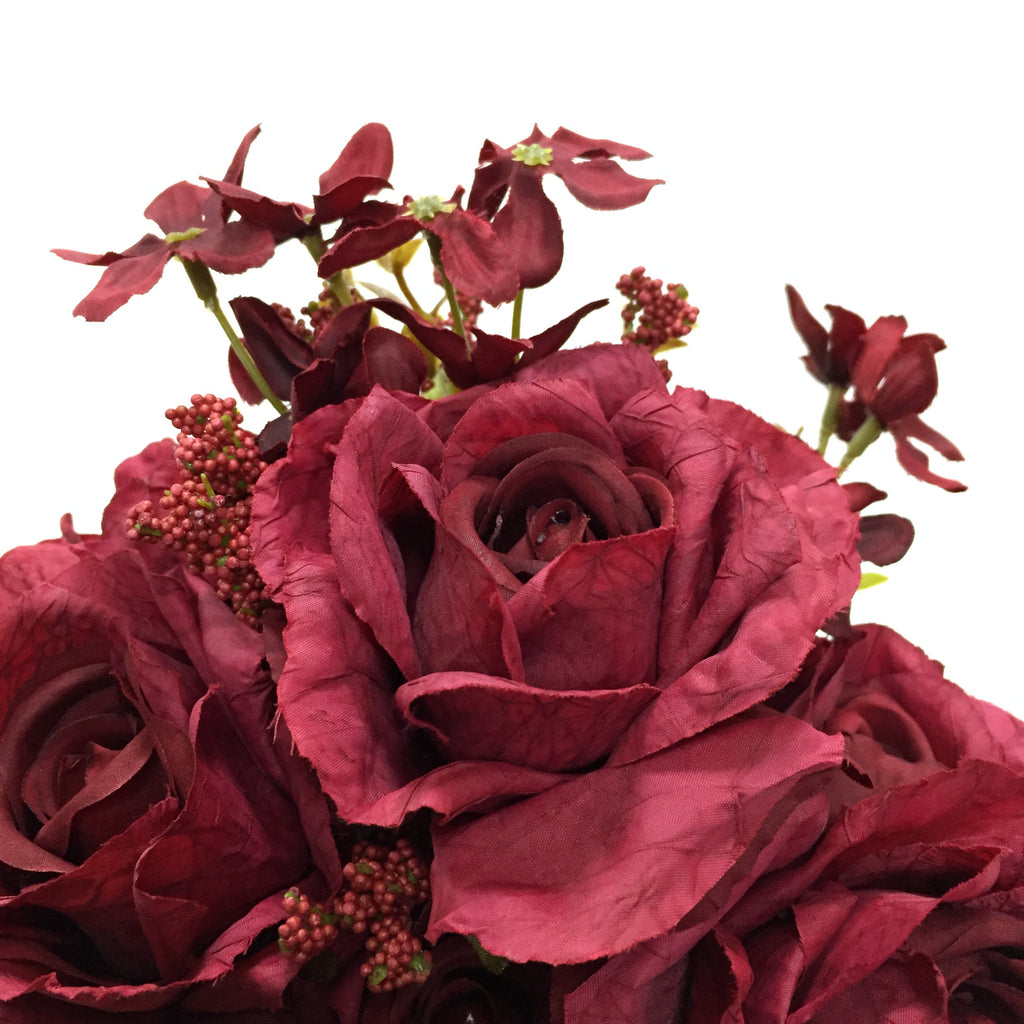 Rosa envelhecida com 12 hastes e mini margarida B23-7 - Cheiro de Saudade