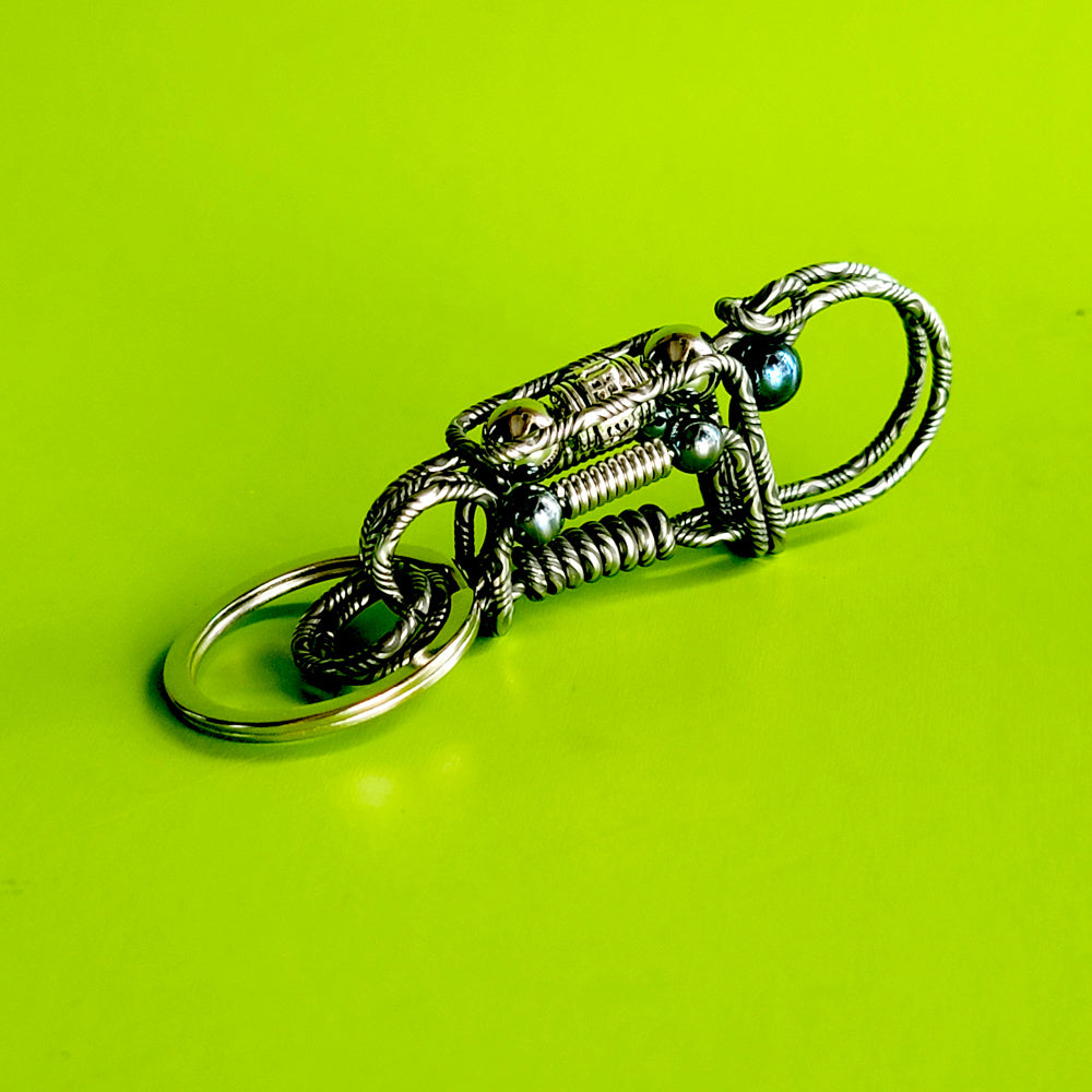 patterned wire keychain