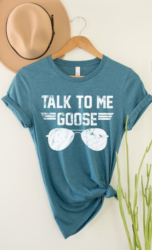 Talk to Me Goose White Ink Graphic Tee