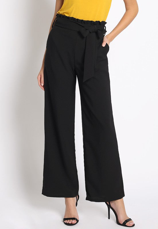 PAPER BAG TIE FRONT PANTS