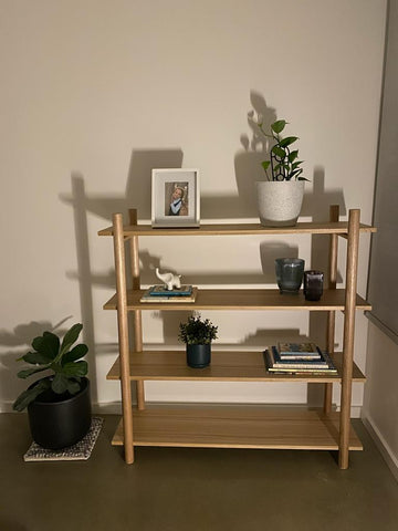  Solid structure and veneer shelves with sharp corners , walnut finish