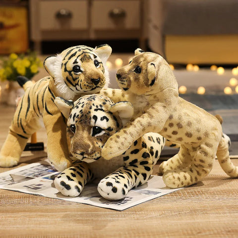 Realistic Tiger Lion And Leopard Plush PillowNap