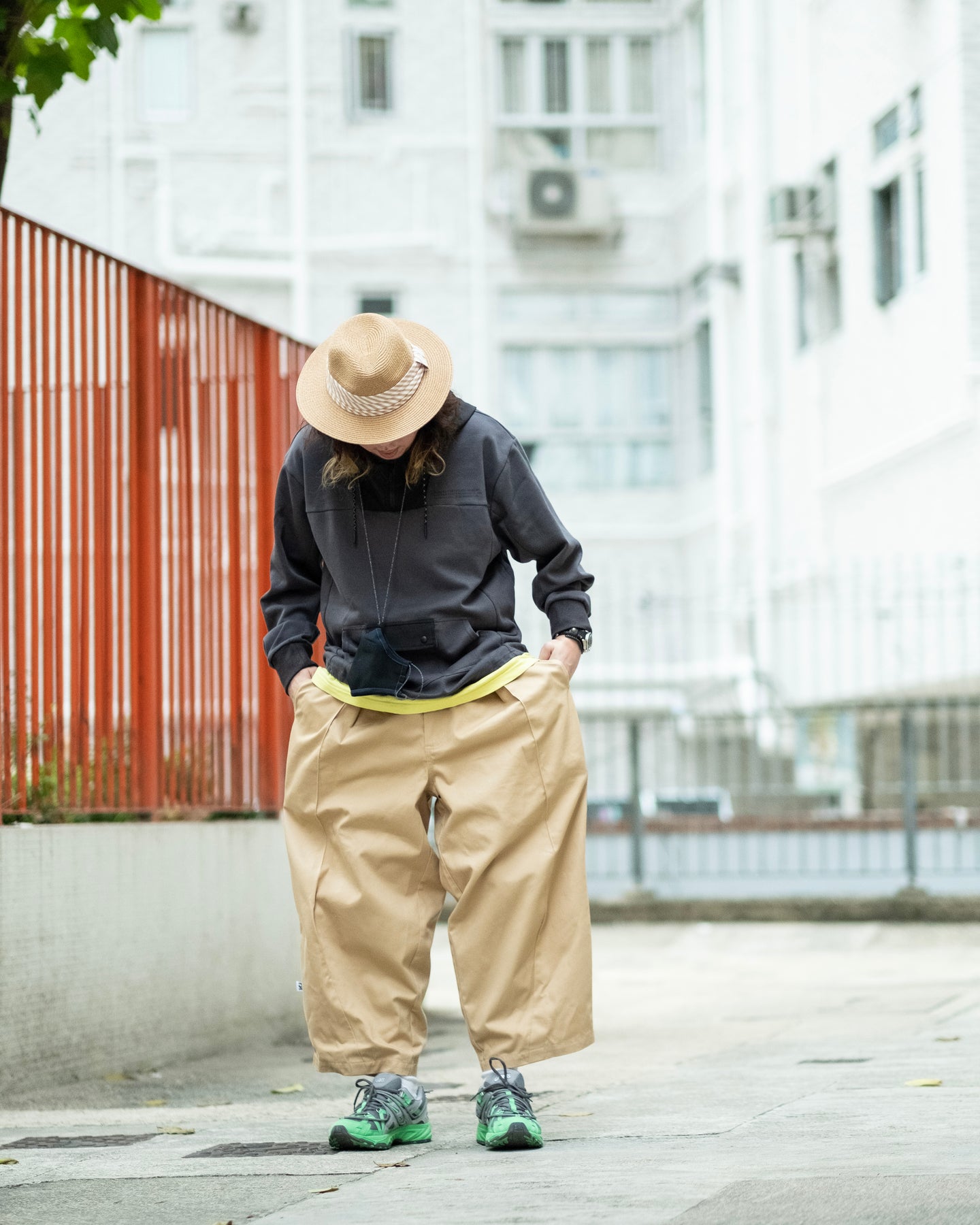 meer. WRAP BALLOON PANTS（charcoal） - カジュアルパンツ