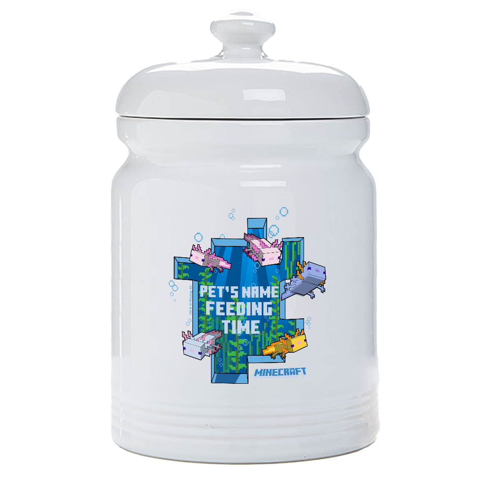 Image of Minecraft Axolotl Feeding Time Personalized Treat Jar