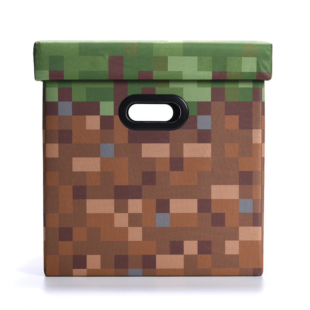 Image of Minecraft Green Grass Storage Bin with Lid - 15 Inch