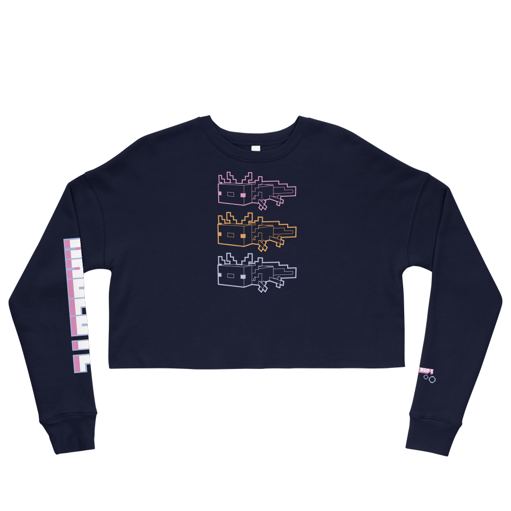 Image of Minecraft Axolotl Outline Crop Sweatshirt