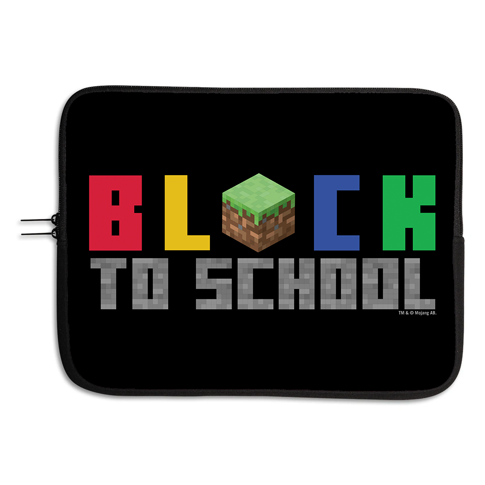 Image of Minecraft Block to School Laptop Sleeve Cover