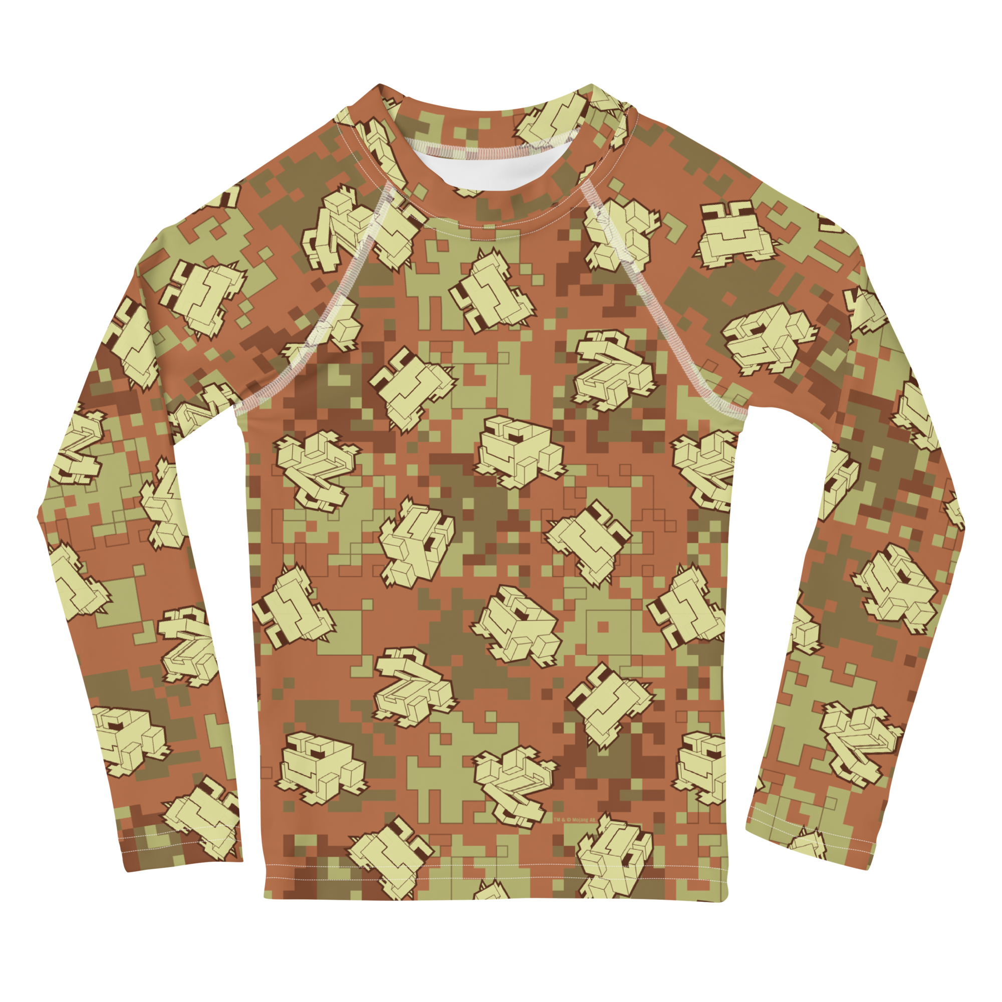 Image of Minecraft Camo Frog All Over Print Kids Rash Guard