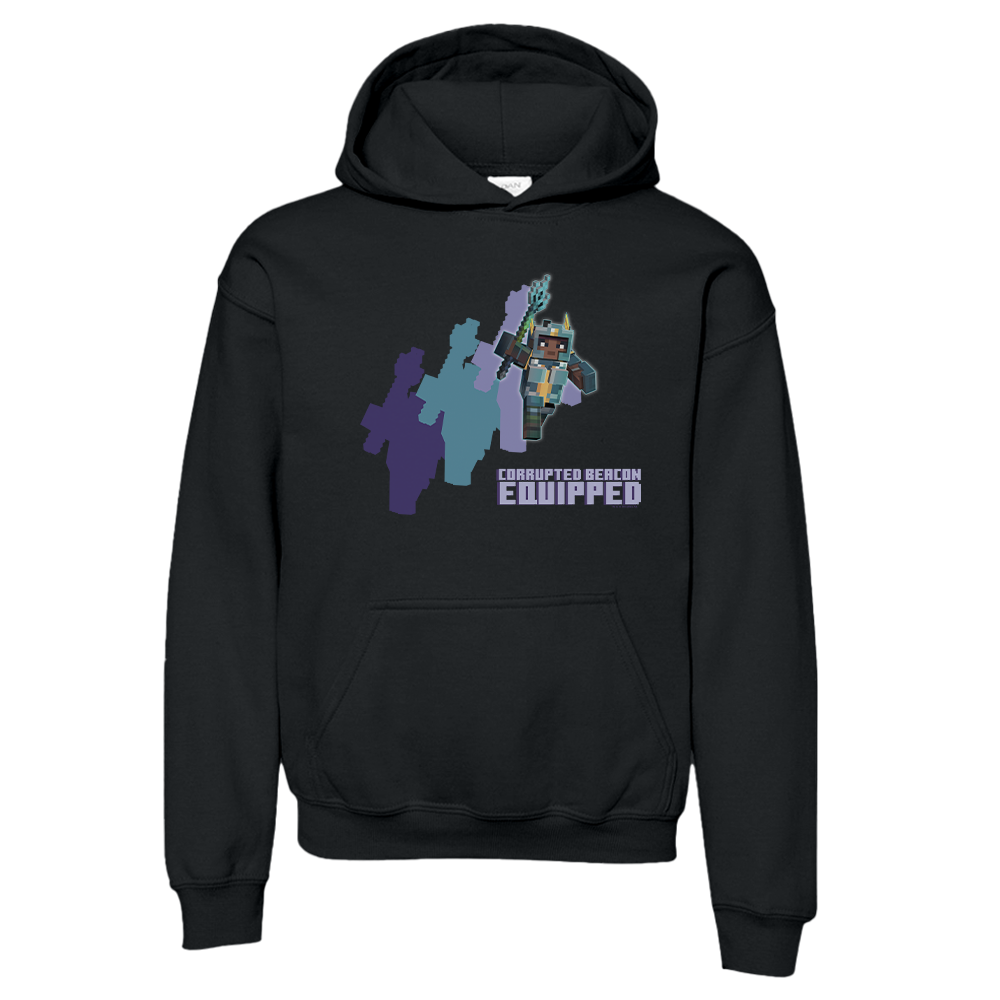 Image of Minecraft Dungeons Corrupted Beacon Equipped Kids Hoodie