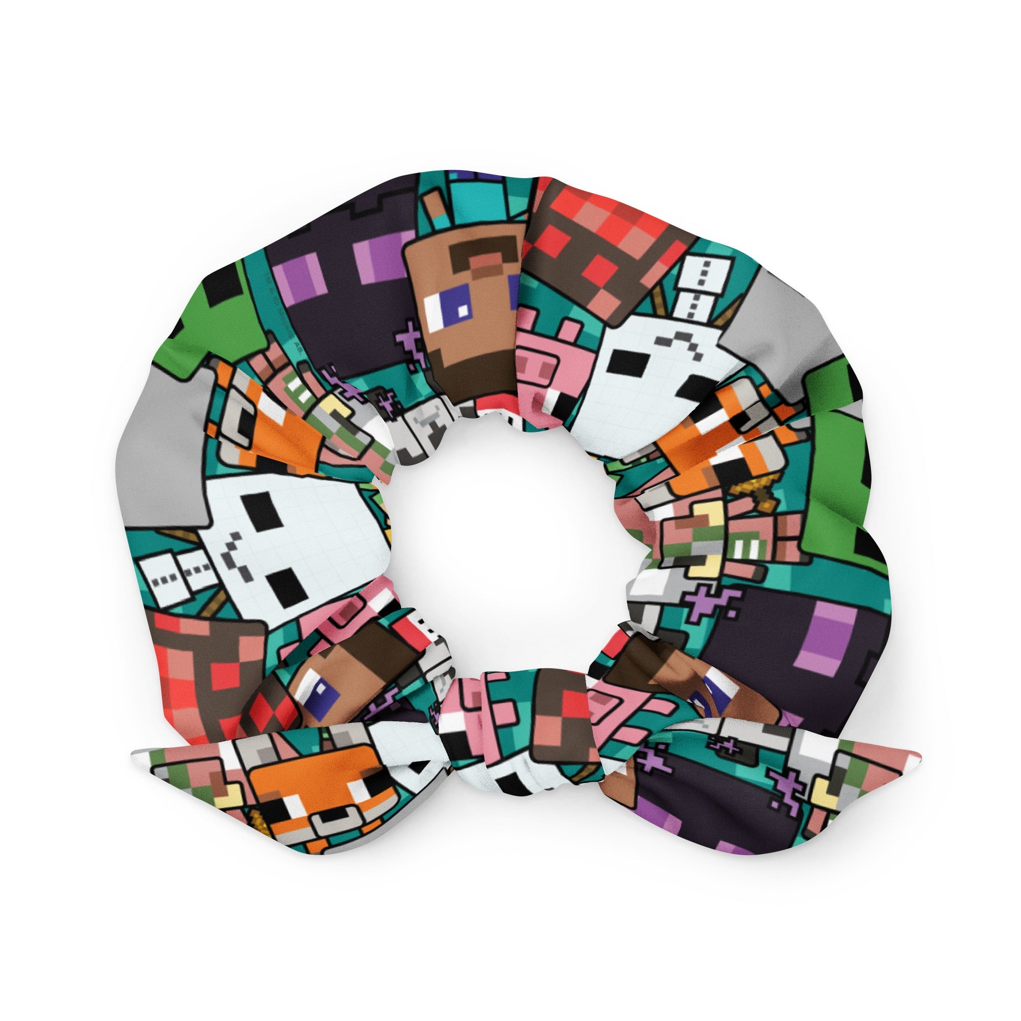 Image of Minecraft Chibi Character Pattern Scrunchie