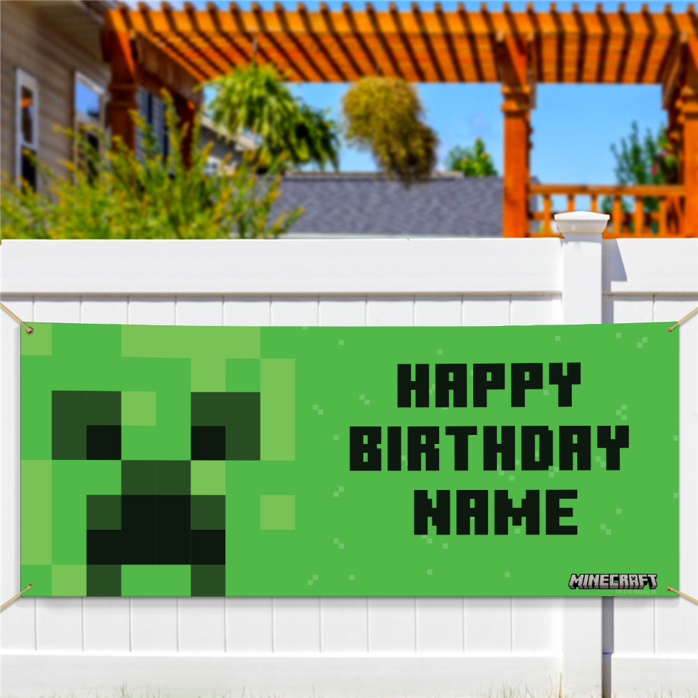 Image of Minecraft Creeper Face Vinyl Banner