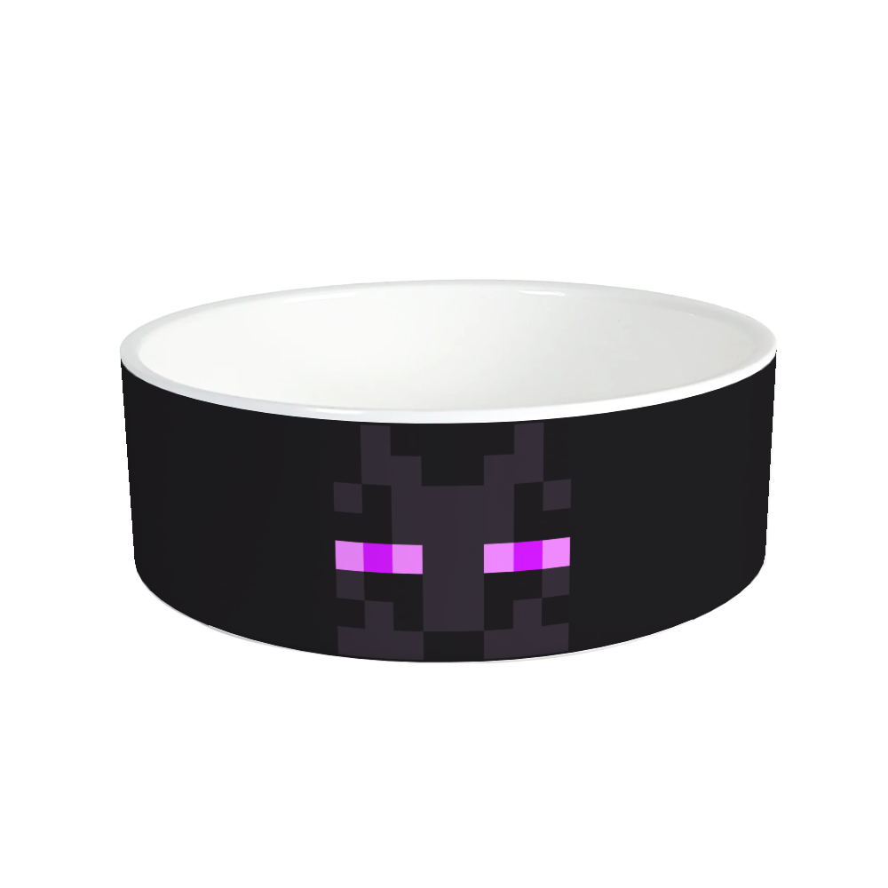 Image of Minecraft Enderman Big Face Personalized Pet Bowl