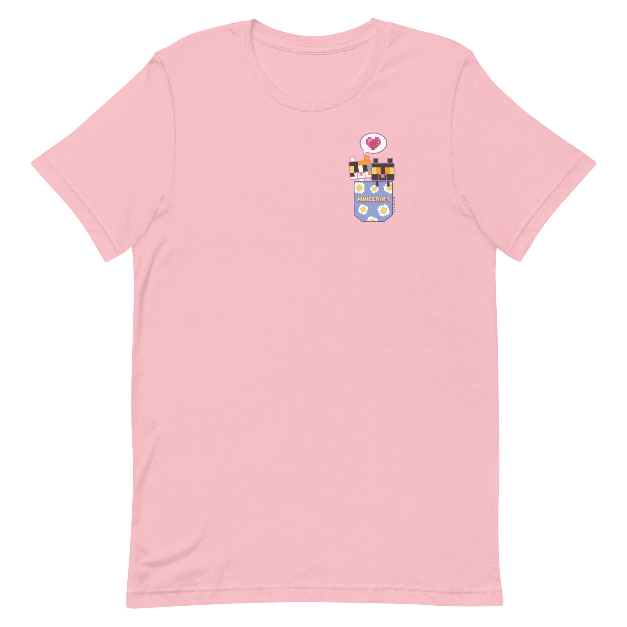 Image of Minecraft Kitten Pocket Adult Short Sleeve T-Shirt