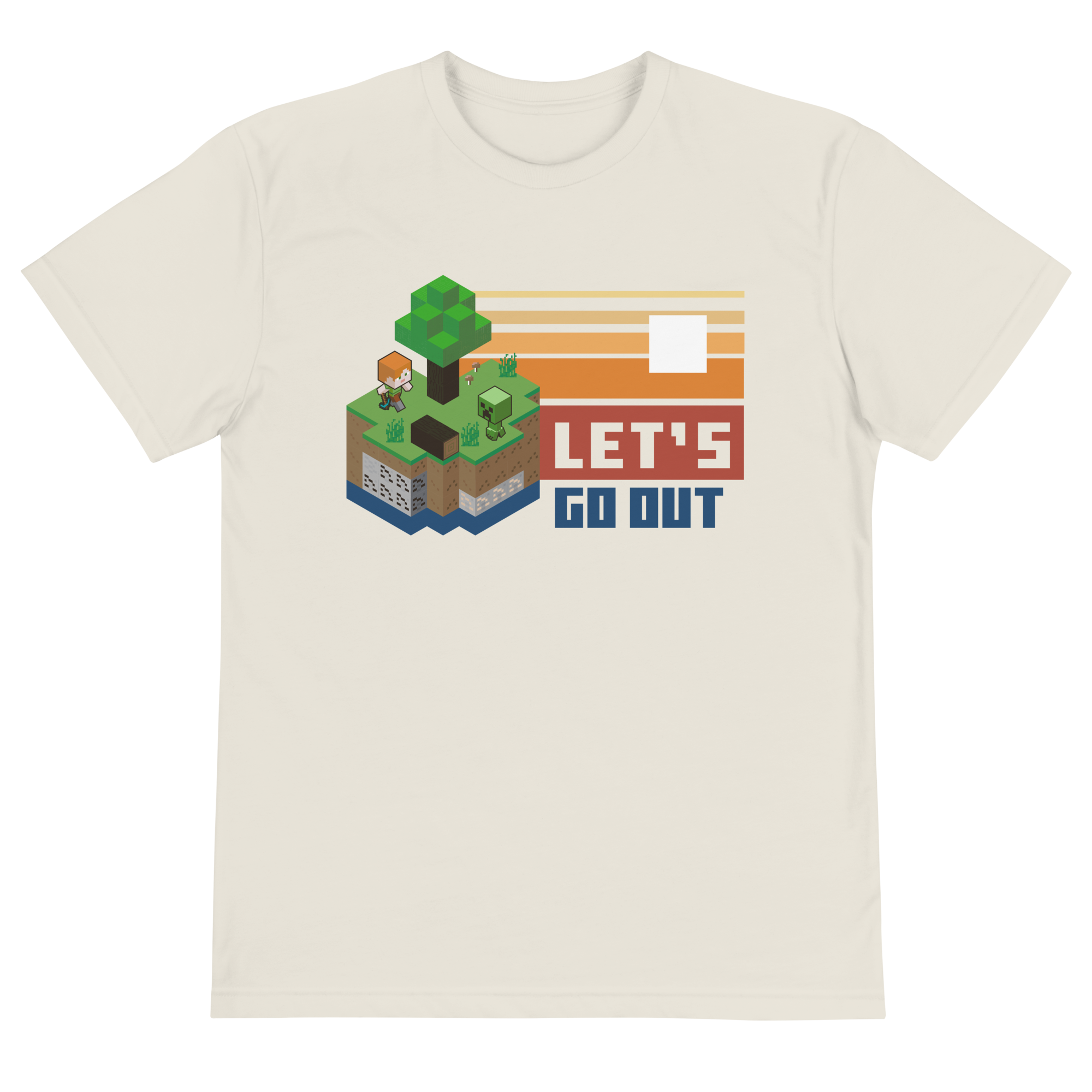 Image of Minecraft Let's Go Out Adult Short Sleeve T-Shirt