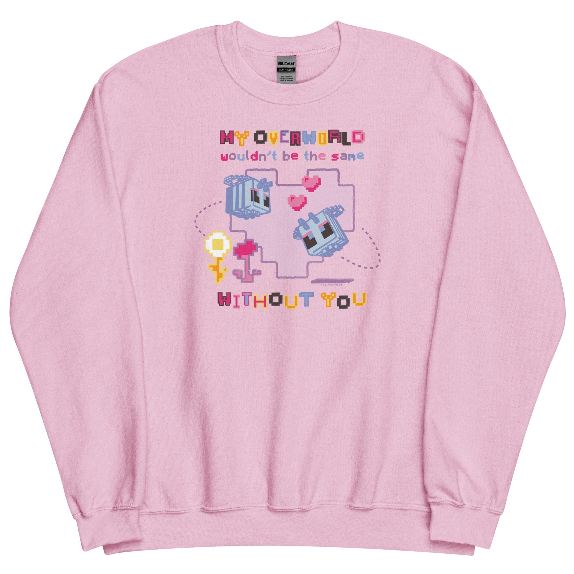 Image of Minecraft My Overworld Wouldn't Be The Same Without You Fleece Crewneck Sweatshirt